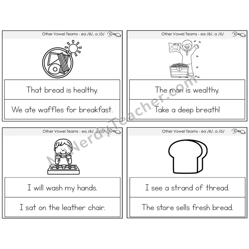EA (short e) and A (short o) Circle the Sentence Task Cards — Decodable Sentences