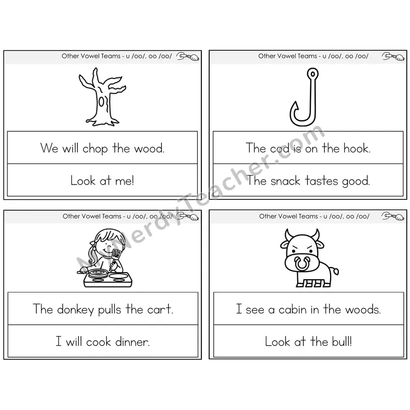 Short OO and U (/oo/) Circle the Sentence Task Cards — Decodable Sentences