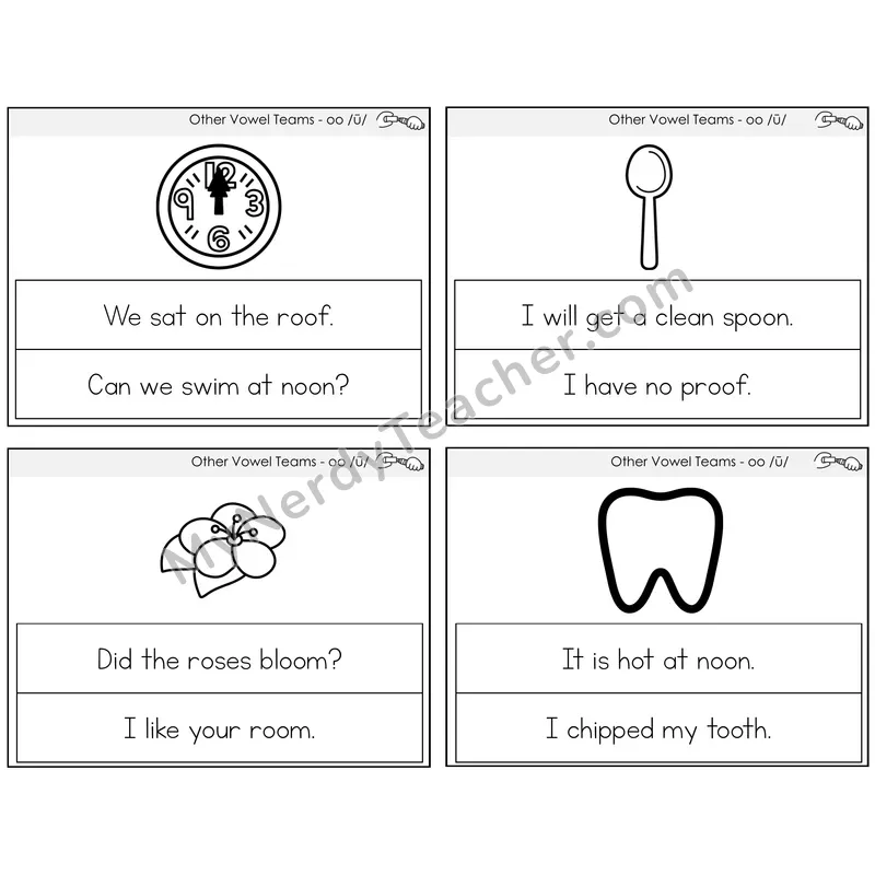 Long OO (/ū/) Circle the Sentence Task Cards — Decodable Sentences