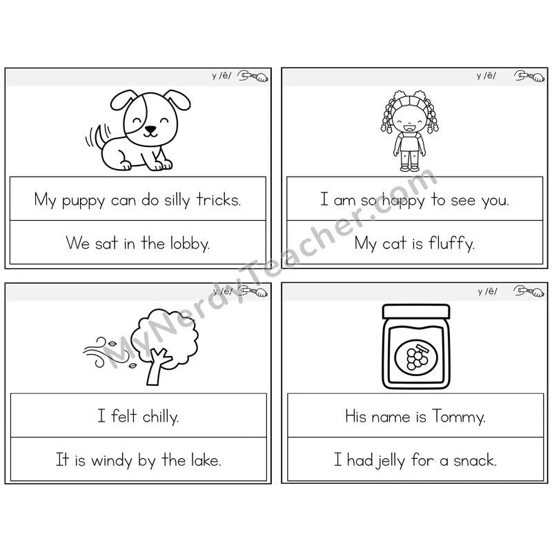 Y as Long E Circle the Sentence Task Cards — Decodable Sentences
