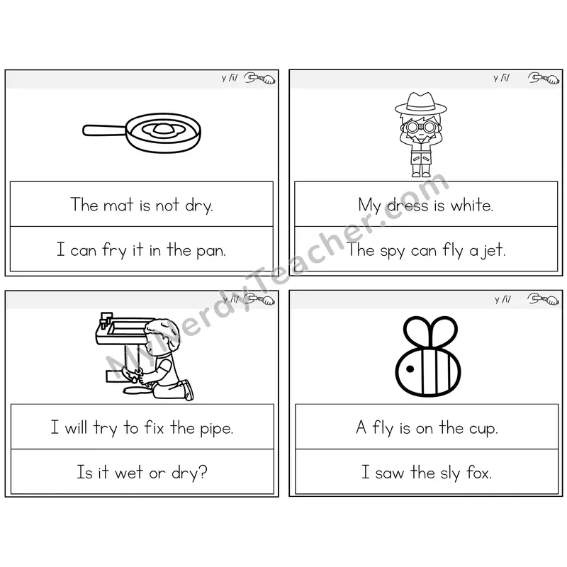 Y as Long I Circle the Sentence Task Cards — Decodable Sentences