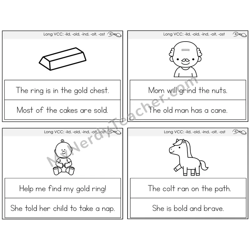 Long VCC Patterns Circle the Sentence Task Cards — Decodable Sentences