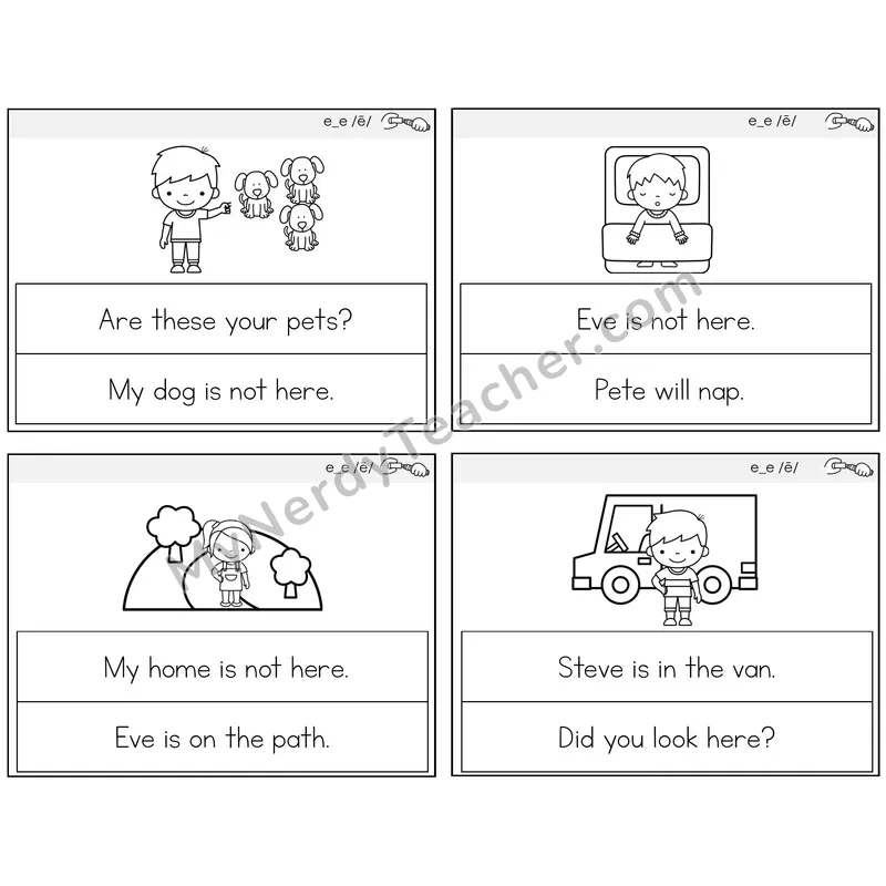 Long E VCe (e_e) Circle the Sentence Task Cards — Decodable Sentences