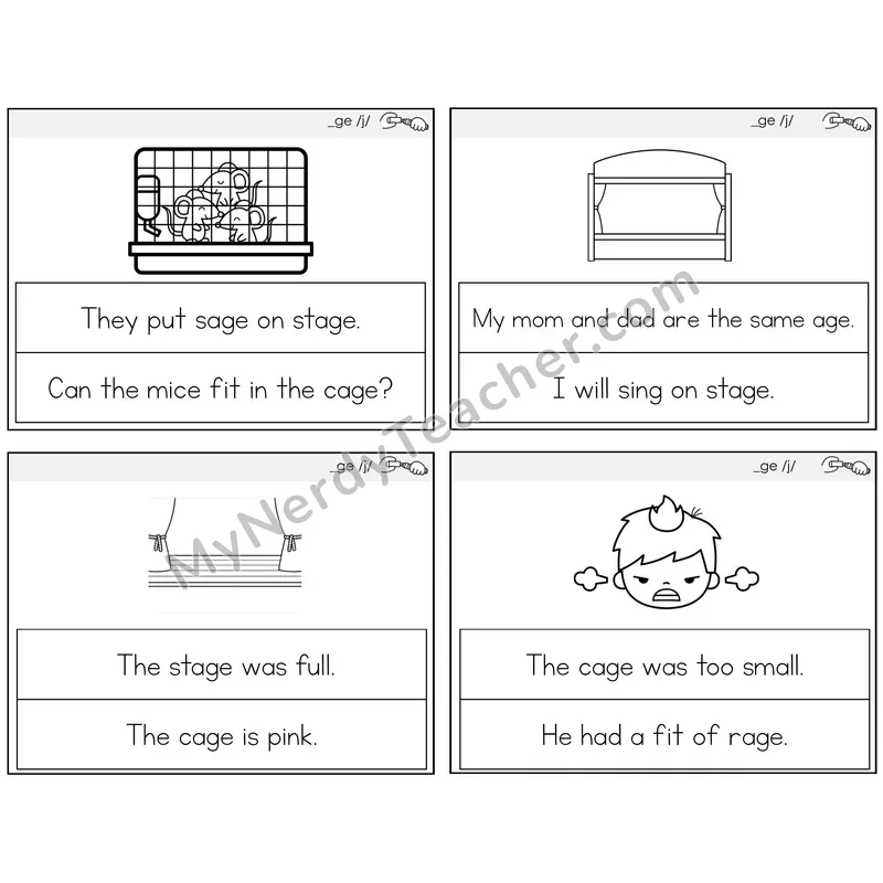 Soft G (_ge) Circle the Sentence Task Cards — Decodable Sentences