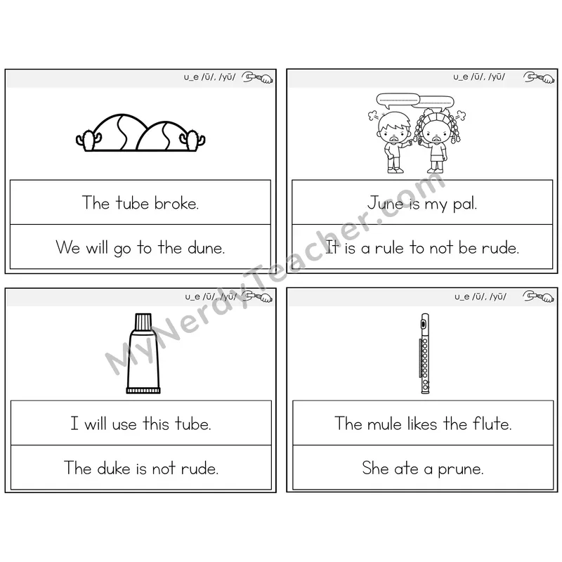 Long U VCe (u_e) Circle the Sentence Task Cards — Decodable Sentences