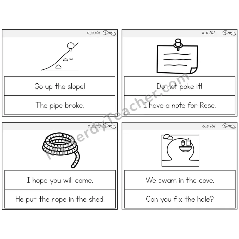 Long O VCe (o_e) Circle the Sentence Task Cards — Decodable Sentences