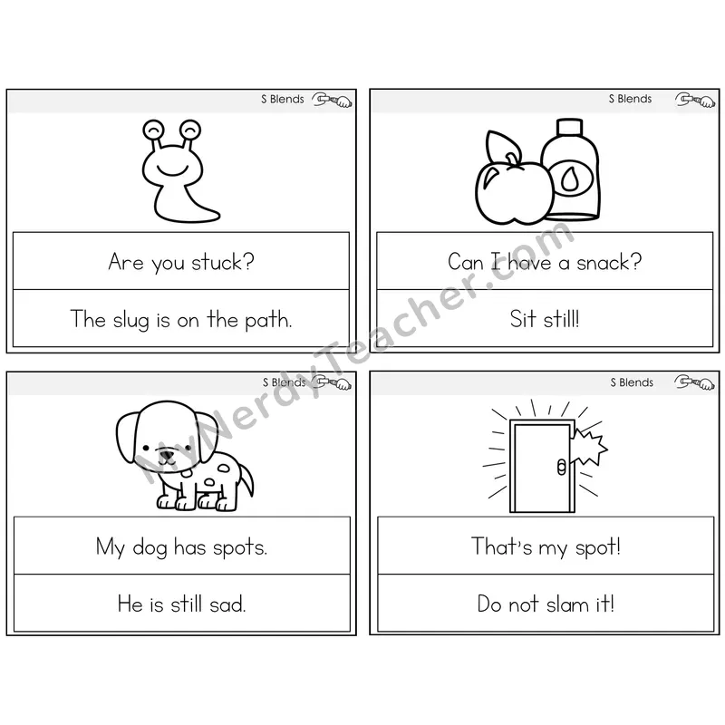 S Blends Circle the Sentence Task Cards — Decodable Sentences