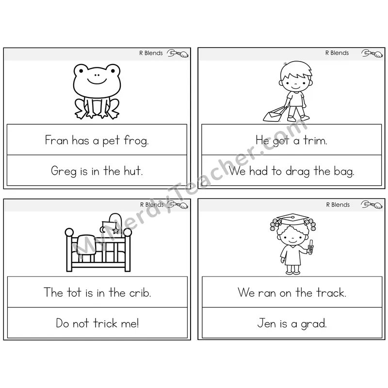 R Blends Circle the Sentence Task Cards — Decodable Sentences