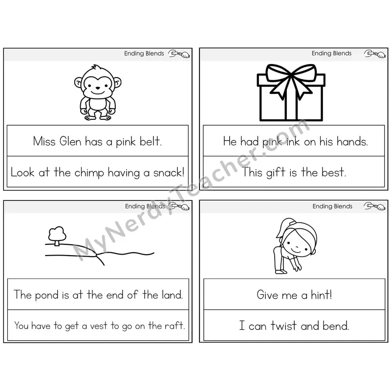 Ending Blends Circle the Sentence Task Cards — Decodable Sentences