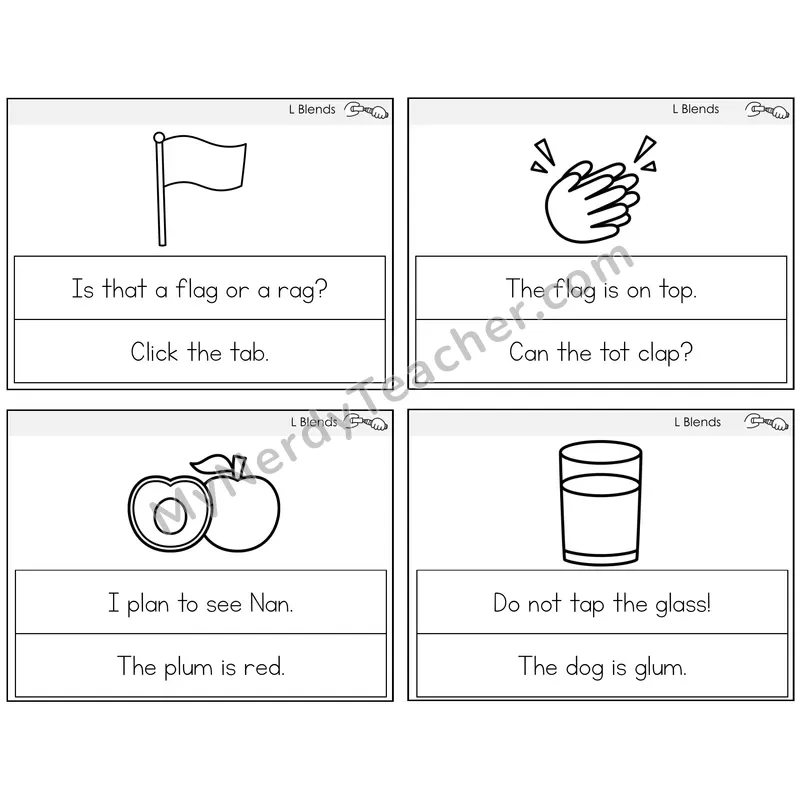 L Blends Circle the Sentence Task Cards — Decodable Sentences