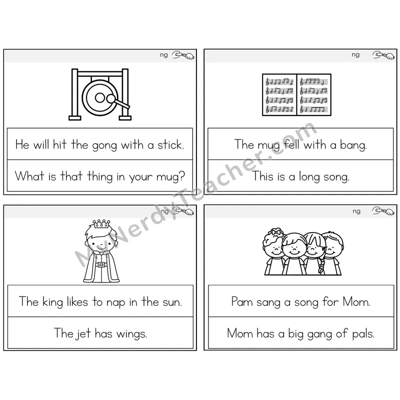 NG Digraph Circle the Sentence Task Cards — Decodable Sentences