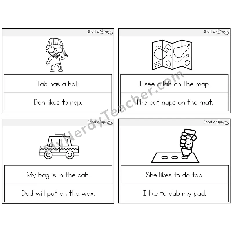 Short A Circle the Sentence Task Cards — Decodable Sentences