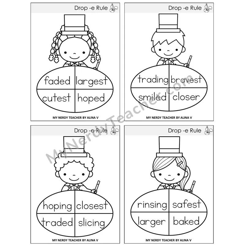 Drop -e Rule Sentence Spinners Task Cards — Decodable Sentences