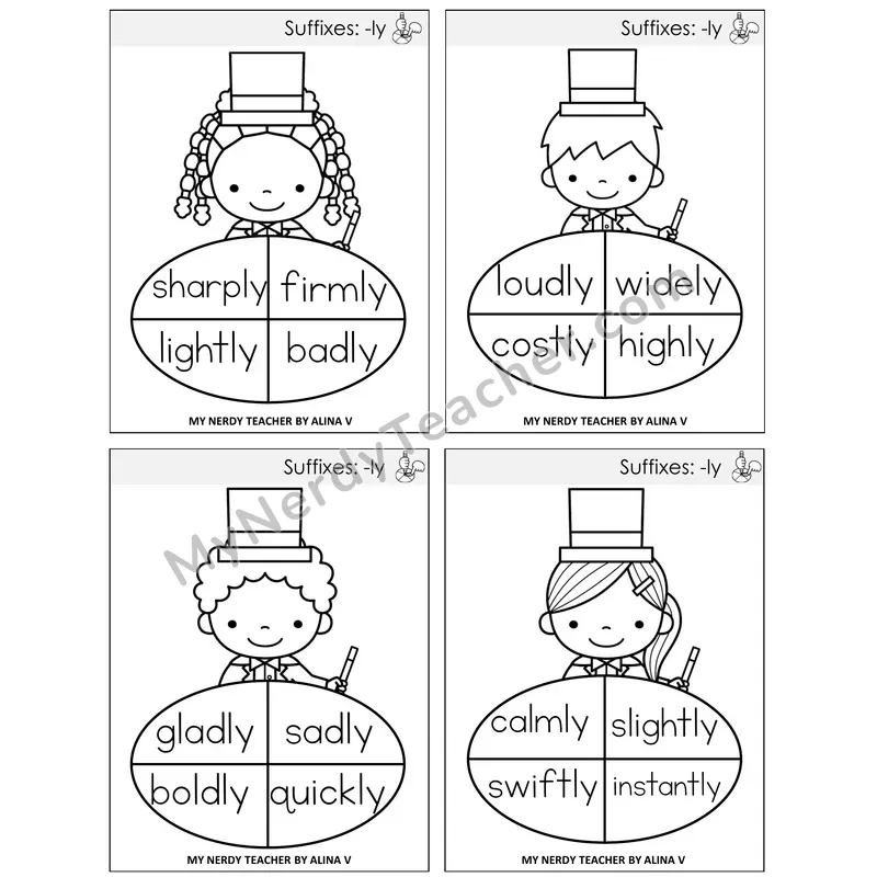 Suffix -ly Sentence Spinners Task Cards — Decodable Sentences