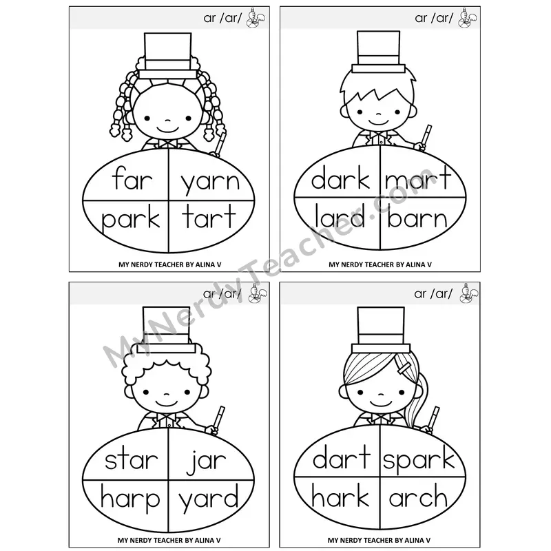 R-Controlled AR Sentence Spinners Task Cards — Decodable Sentences
