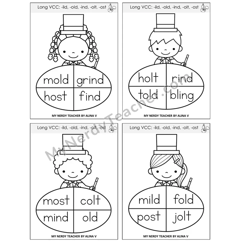 Long VCC Patterns Sentence Spinners Task Cards — Decodable Sentences