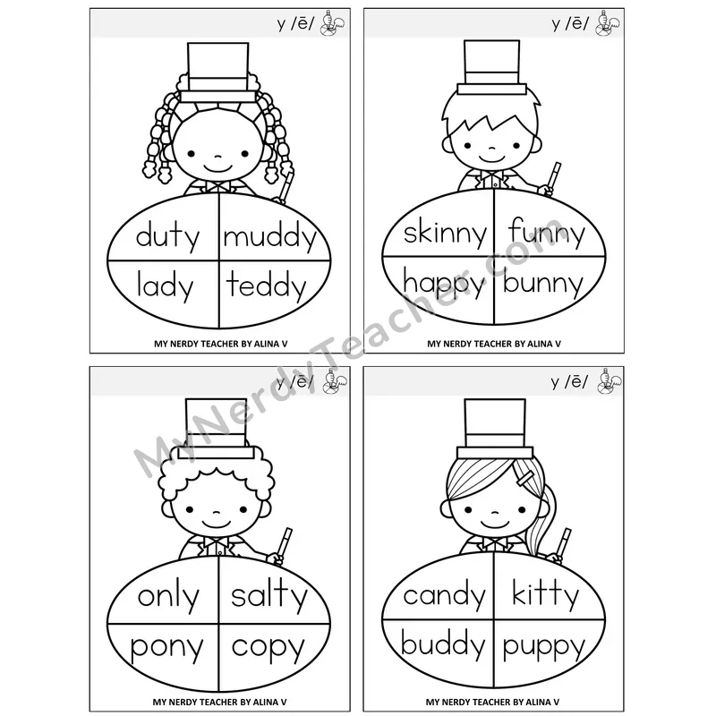 Y as Long E Sentence Spinners Task Cards — Decodable Sentences
