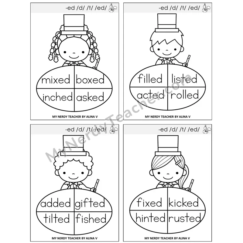 Suffix -ed Sentence Spinners Task Cards — Decodable Sentences