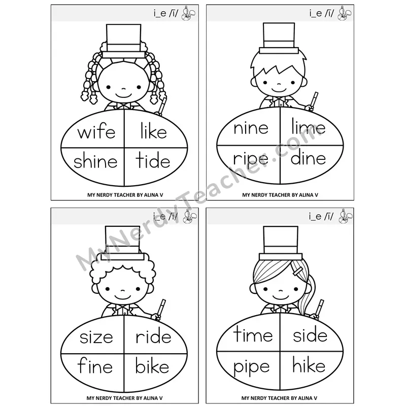 Long I VCe (i_e) Sentence Spinners Task Cards — Decodable Sentences