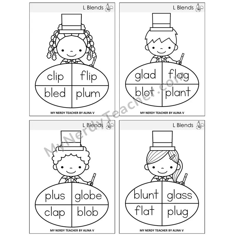 L Blends Sentence Spinners Task Cards — Decodable Sentences