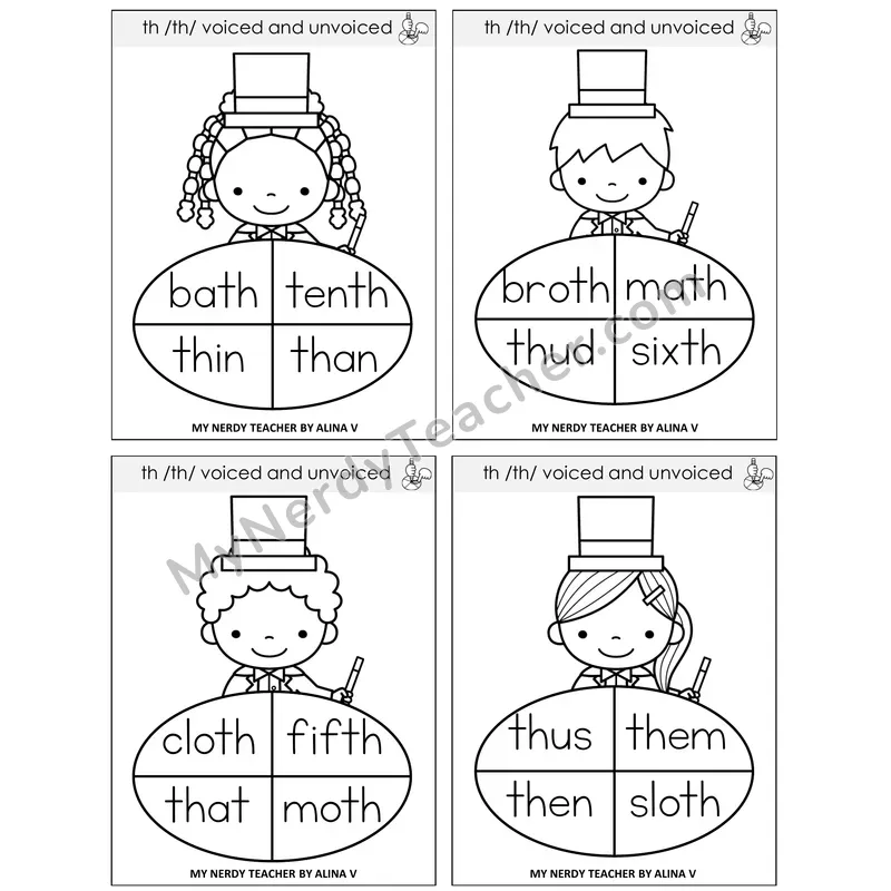 TH Digraph (Voiced + Unvoiced) Sentence Spinners Task Cards — Decodable Sentences