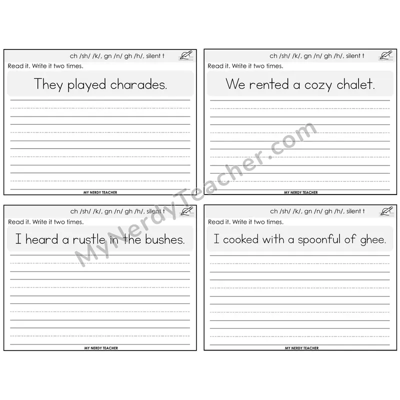 Alternate Consonant Spellings Read It Write It Task Cards — Decodable Sentences