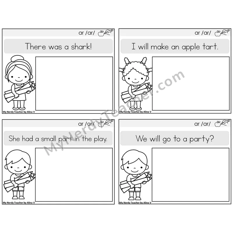 R-Controlled AR Read and Draw Task Cards — Decodable Sentences