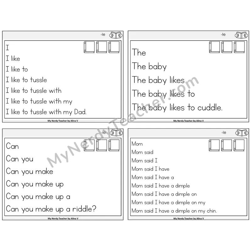 Consonant -le Sentence Pyramids Task Cards — Decodable Sentences