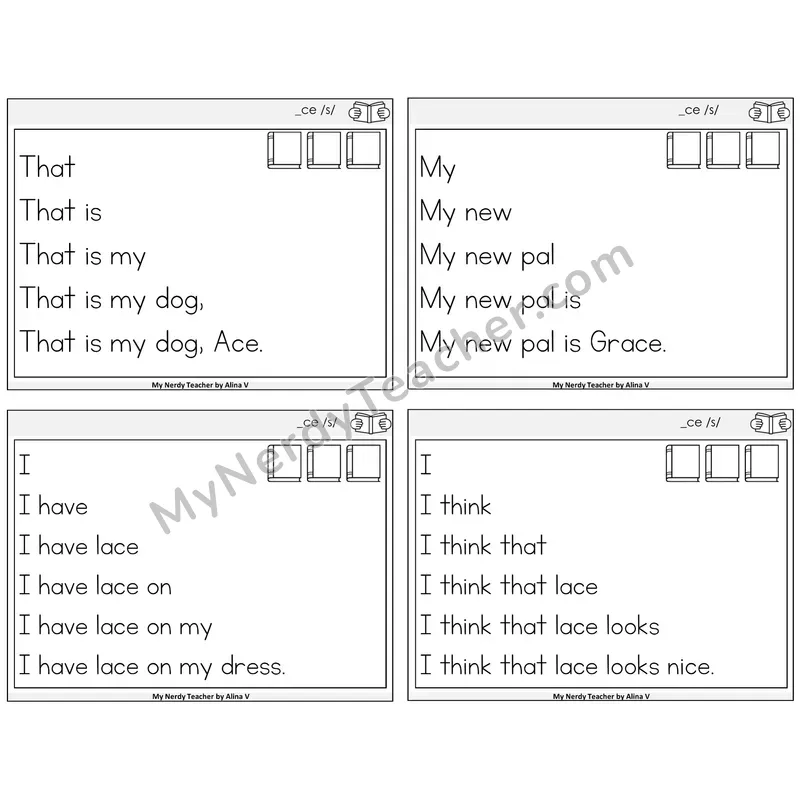 Soft C (_ce) Sentence Pyramids Task Cards — Decodable Sentences