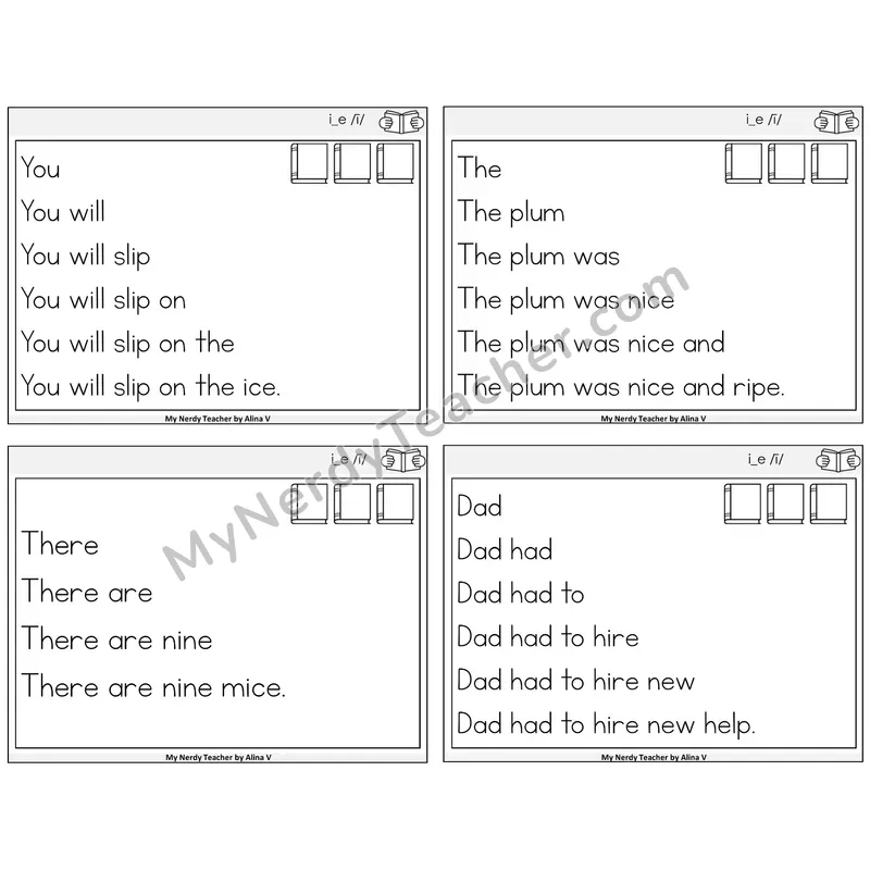 Long I VCe (i_e) Sentence Pyramids Task Cards — Decodable Sentences