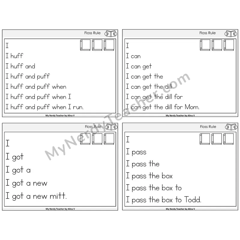 Floss Rule (ff, ll, ss, zz) Sentence Pyramids Task Cards — Decodable Sentences