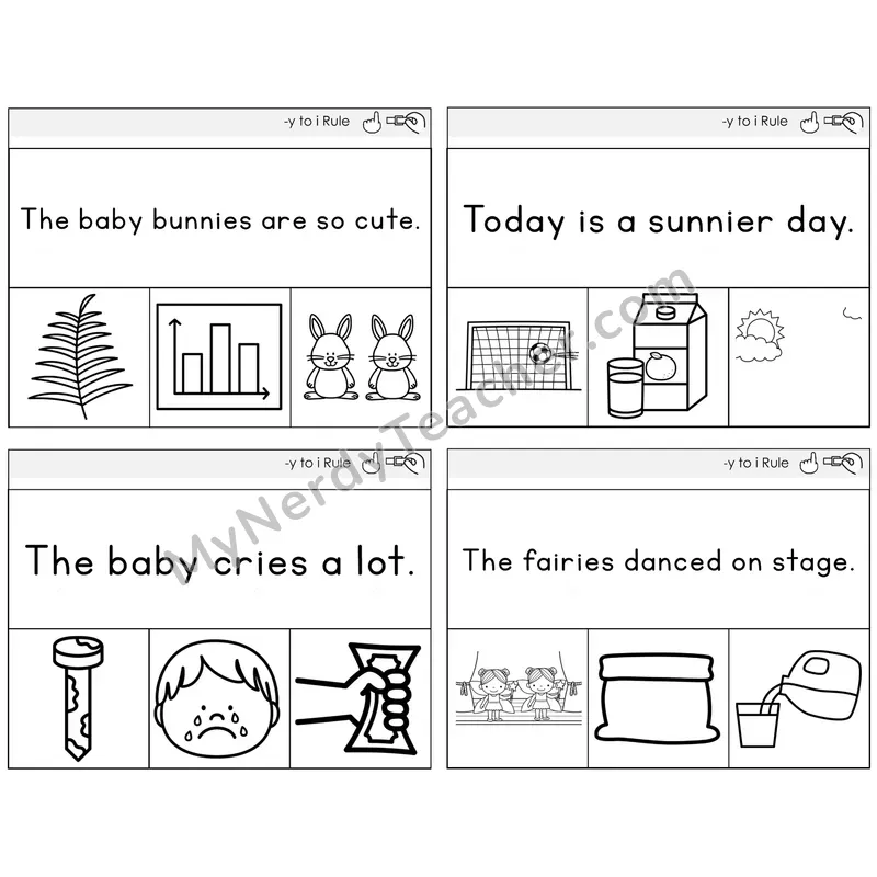 Y to I Rule Read and Clip Task Cards — Decodable Sentences