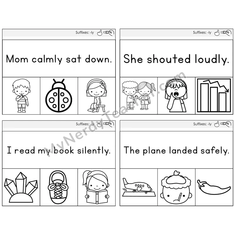 Suffix -ly Read and Clip Task Cards — Decodable Sentences