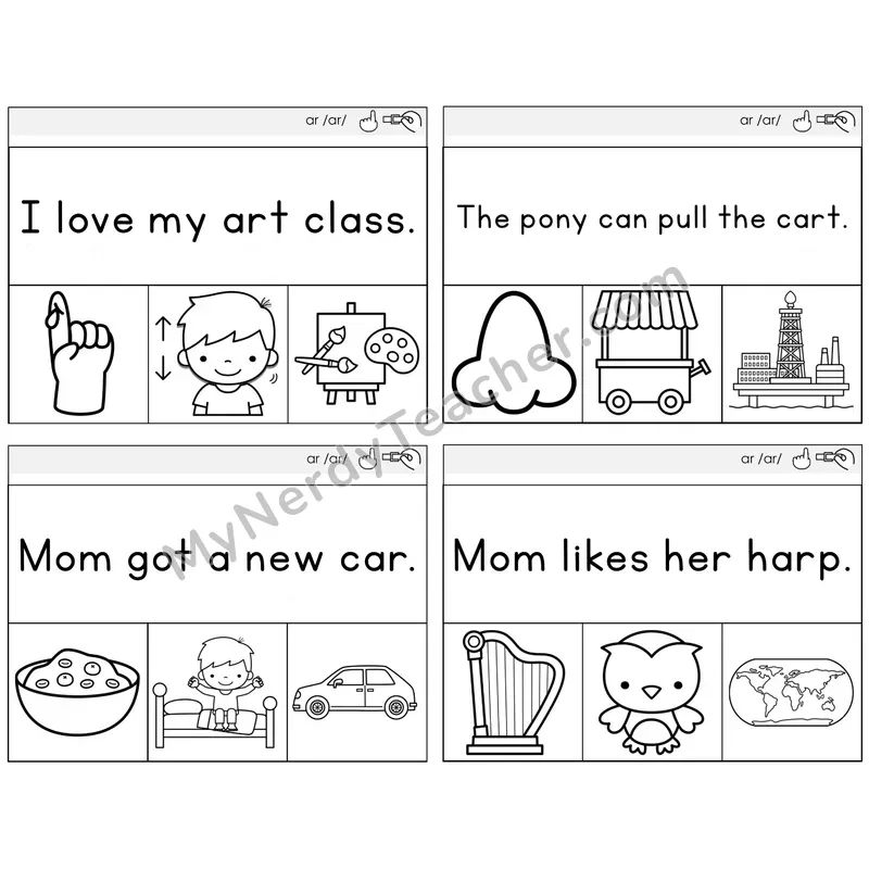R-Controlled AR Read and Clip Task Cards — Decodable Sentences