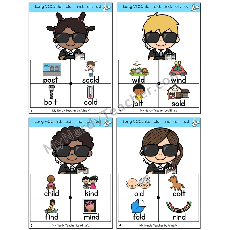 Long VCC Patterns Word Spinners Task Cards — Decodable Sentences