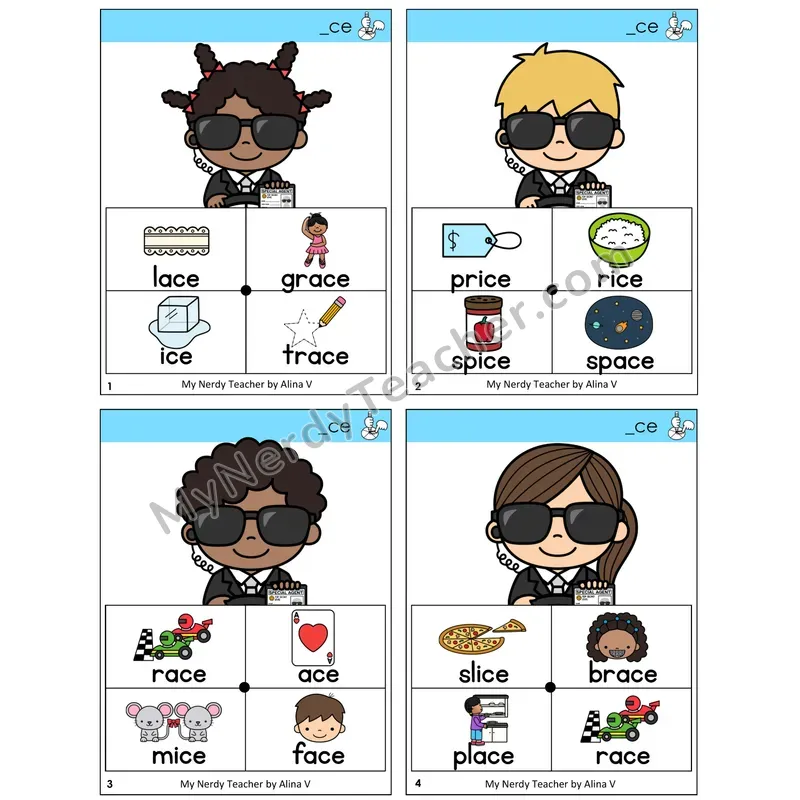 Soft C (_ce) Word Spinners Task Cards — Decodable Sentences