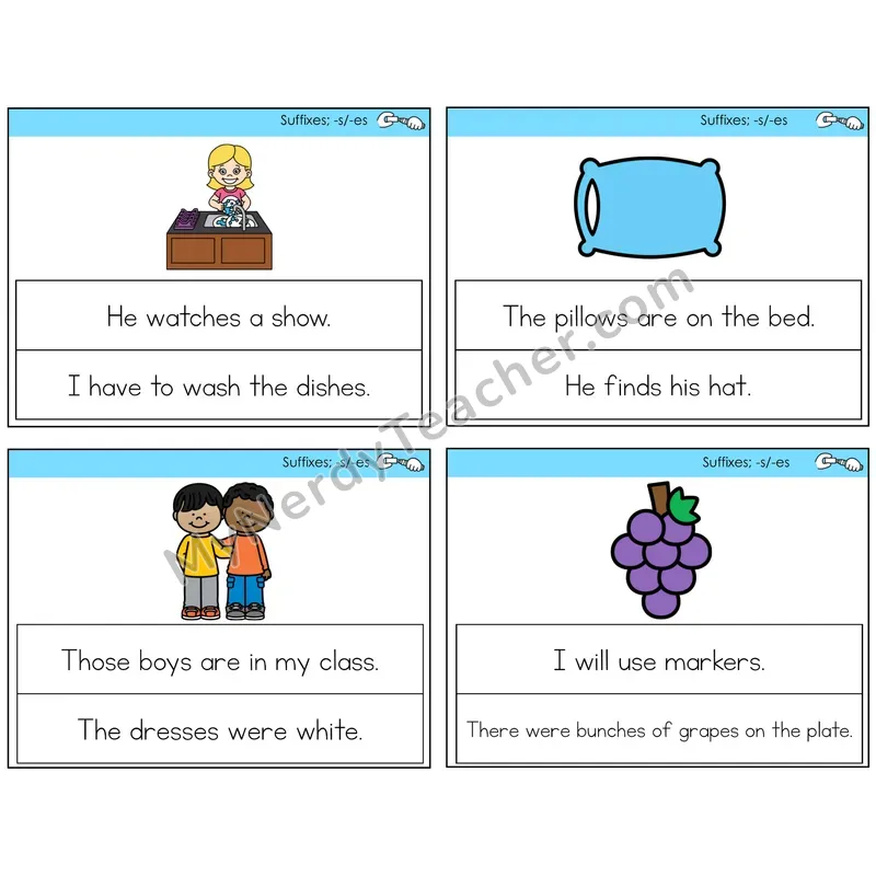 Suffixes -s and -es Circle the Sentence Task Cards — Decodable Sentences