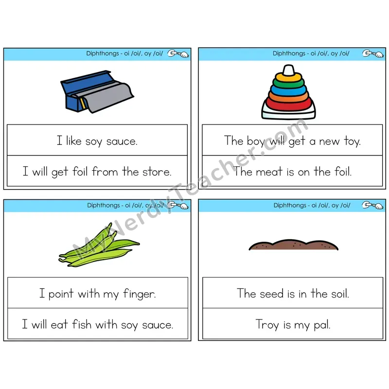 Diphthong OI and OY Circle the Sentence Task Cards — Decodable Sentences