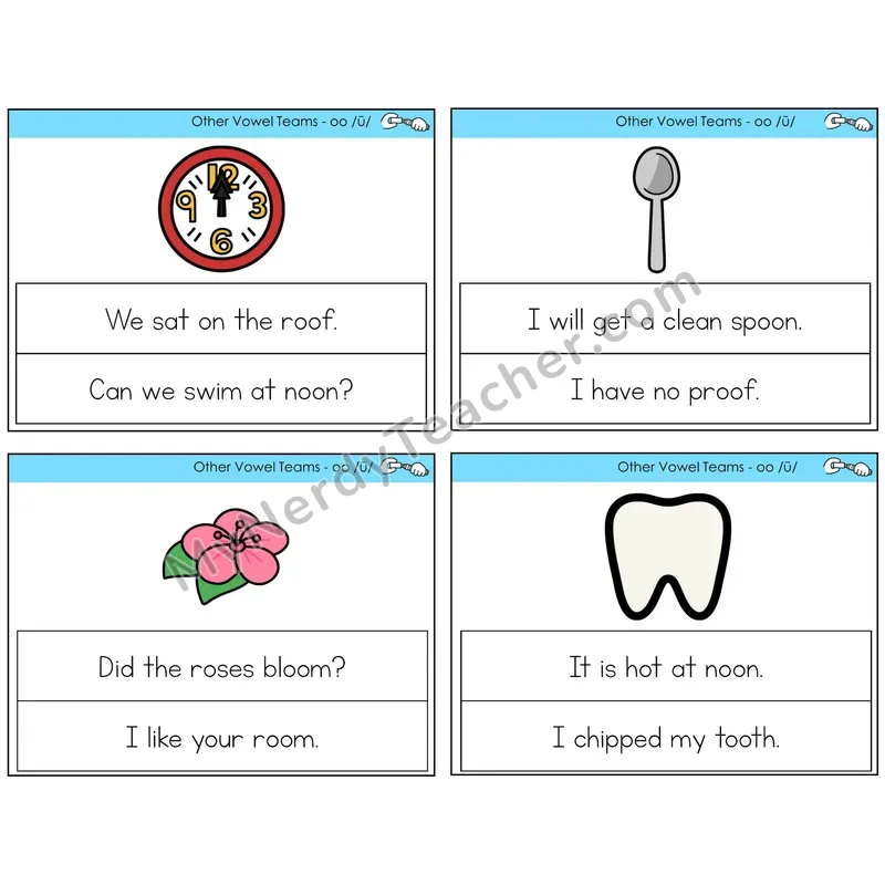 Long OO (/ū/) Circle the Sentence Task Cards — Decodable Sentences