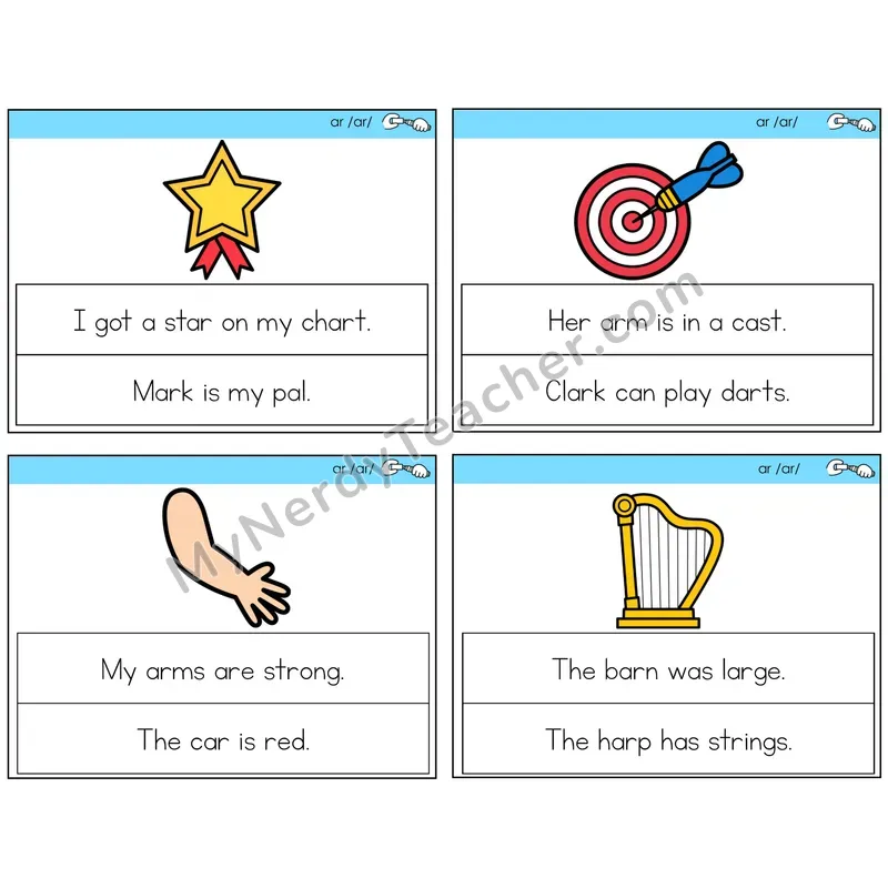 R-Controlled AR Circle the Sentence Task Cards — Decodable Sentences