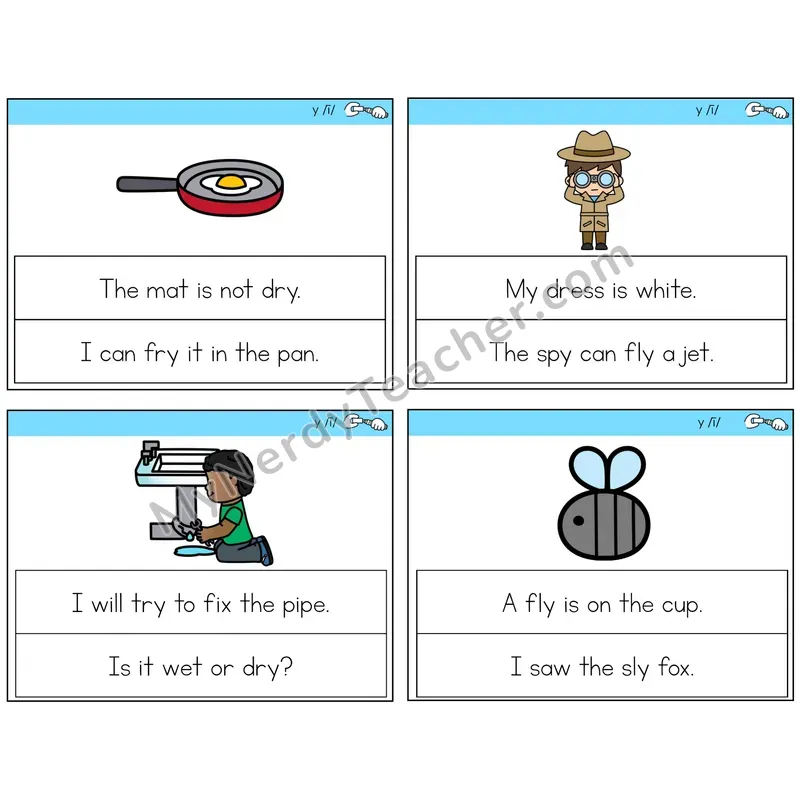 Y as Long I Circle the Sentence Task Cards — Decodable Sentences