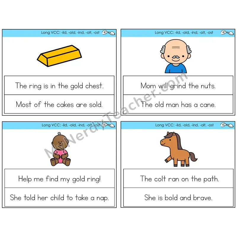 Long VCC Patterns Circle the Sentence Task Cards — Decodable Sentences