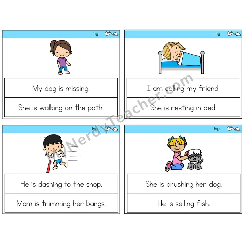 Suffix -ing Circle the Sentence Task Cards — Decodable Sentences