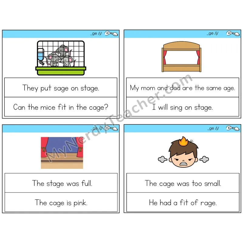 Soft G (_ge) Circle the Sentence Task Cards — Decodable Sentences