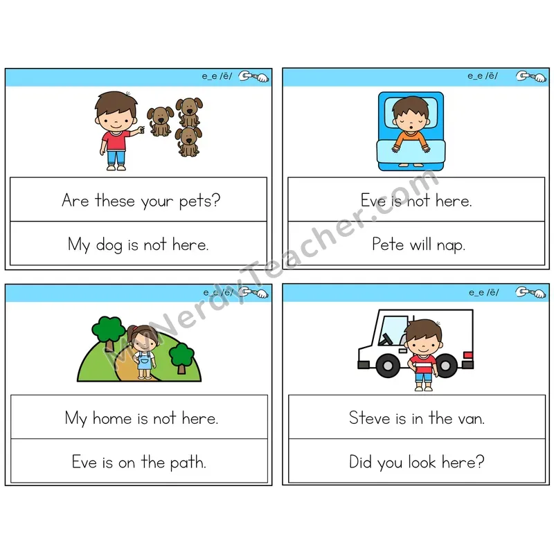 Long E VCe (e_e) Circle the Sentence Task Cards — Decodable Sentences