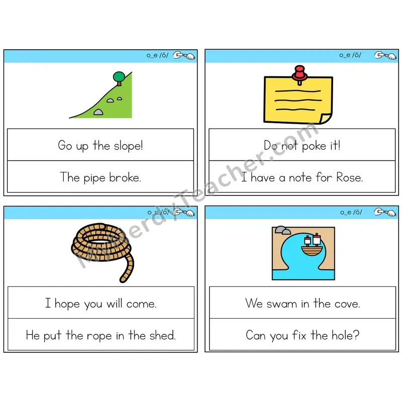 Long O VCe (o_e) Circle the Sentence Task Cards — Decodable Sentences