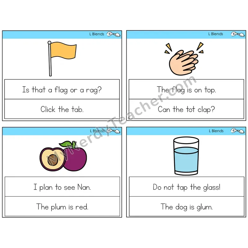 L Blends Circle the Sentence Task Cards — Decodable Sentences