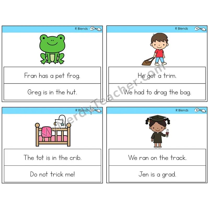 R Blends Circle the Sentence Task Cards — Decodable Sentences