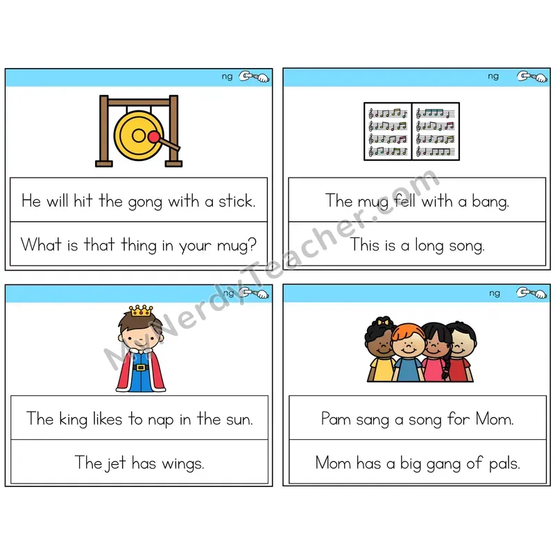NG Digraph Circle the Sentence Task Cards — Decodable Sentences