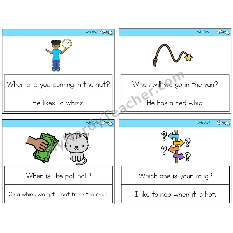 WH Digraph Circle the Sentence Task Cards — Decodable Sentences